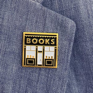 Book Shop enamel pin - books pin - gift for book lovers - literary jewelry - bookstore pin - book store pin - reading pin - bookshop pin