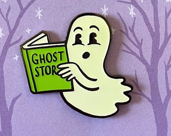 Ghost Stories Pin - Glow-in-the-dark - retro brooch - Halloween jewelry