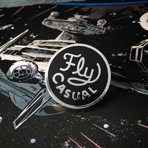 Star Wars enamel pin - Fly Casual Han Solo quote - star wars art - pilot pin - rather keen pin