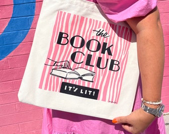 De boekenclub: hij is verlicht! zeefdruk tas - leesgrage cadeau - cadeau voor boekenliefhebbers - boekentas - leesgrage tas - nogal scherpe tas