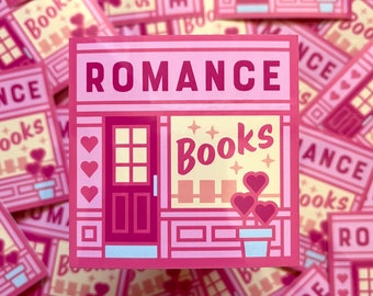 Romance Bookshop Vinyl-Aufkleber – Liebesroman – Romantikliebhaber – Romantik