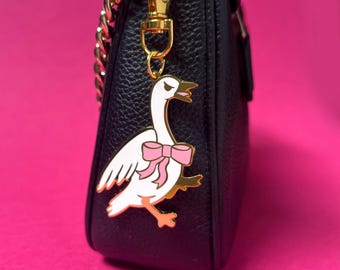Angry Goose keychain - bag charm - silly goose bag charm