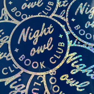 Night Owl Book Club vinyl sticker