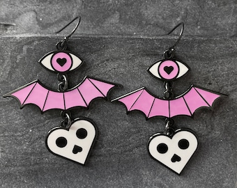 Spooky Earrings - Halloween earrings - goth jewelry - goth earrings - witchy - witch jewelry - monster jewelry