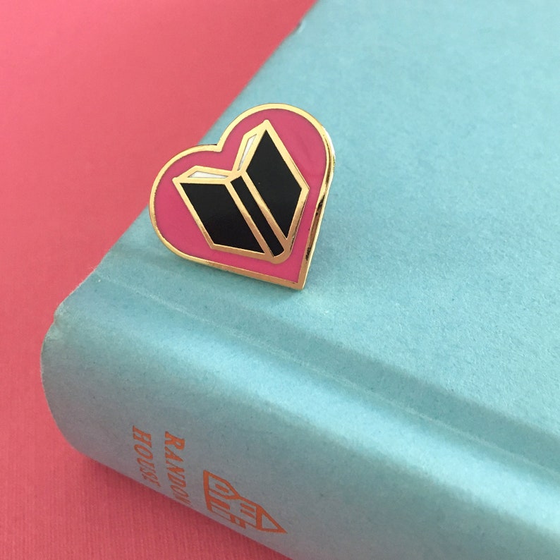 Book Lover enamel pin Gift for Book Lover Book Jewelry book Lapel pin literary gift reading pin book lover pin book heart image 4