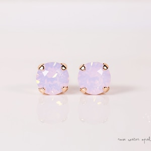 Rose Water Opal Stud OR Drop Earrings - 8mm