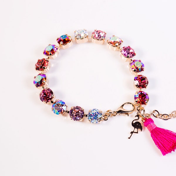 Pink Flamingo Crystal Swarovski Bracelet- 8mm