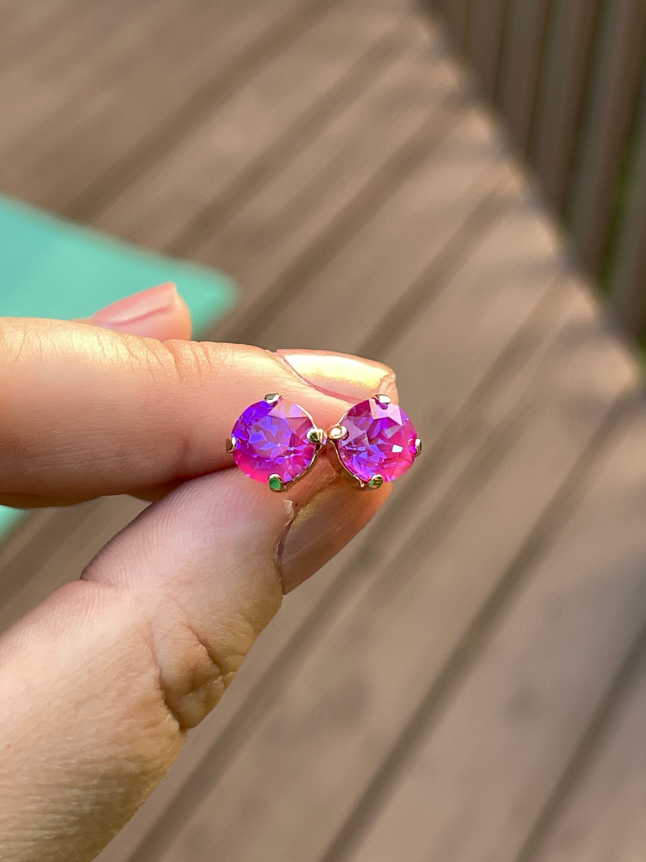 Raspberry DeLite 8mm Studs - choose setting color