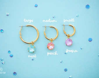 12 mm rivoli-oorbellen - pastel zeemeerminkleuren - kies de gewenste kleur en maat