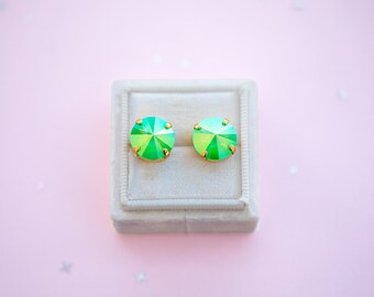 12 mm elektrisch groene AB-rivoli-bouten OF hendelsteunen - kies de kleur van de instelling