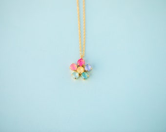 6mm Pastel Poppin' Flower Necklace - select color setting