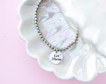 Let Them-bedelarmband met kralen: (kies kraalgrootte) - kies instelling