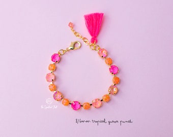 Tropical Guava Punch 8/6mm Bracelet - choose setting - fits slightly smaller than average/petite size