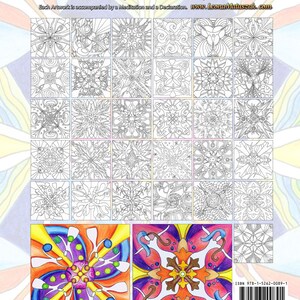 K&ouml;nnte beinhalten: Ein Buchcover mit einem farbenfrohen Mandala-Design. Der Buchtitel lautet "31 handgezeichnete Original-Kunstwerke zum Ausmalen". Die R&uuml;ckseite zeigt einen Barcode und die ISBN-Nummer 978-1-5262-0089-1.