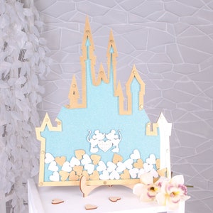 Wonderland theme castle guest book, baby girl birthday guest book sign, princess birthday decor, cartoon guestbook, baby shower drop box