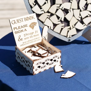 Wedding keepsake sign in and drop it, wolf wedding cards, wedding memory box, birthday party keepsake, woodland weddings decor, wishes box