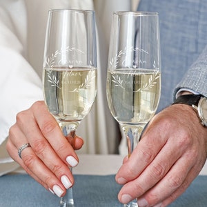 Juego de 2 copas de champán grabadas para boda, diseño de señor y señora,  para bodas, fiestas y aniversarios