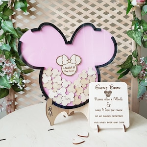 Baby Girl Birthday Guest Book Cartoon Theme, Fairytale Mouse Guest Book, Alternative Baby Shower, Alternative Drop Box