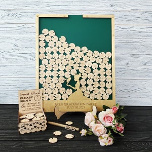 Libro de visitas de hadas esmeralda, caja desplegable con castillo de princesa, libro de visitas de boda, caja desplegable personalizada para bodas, boda con temática de cuento de hadas esmeralda