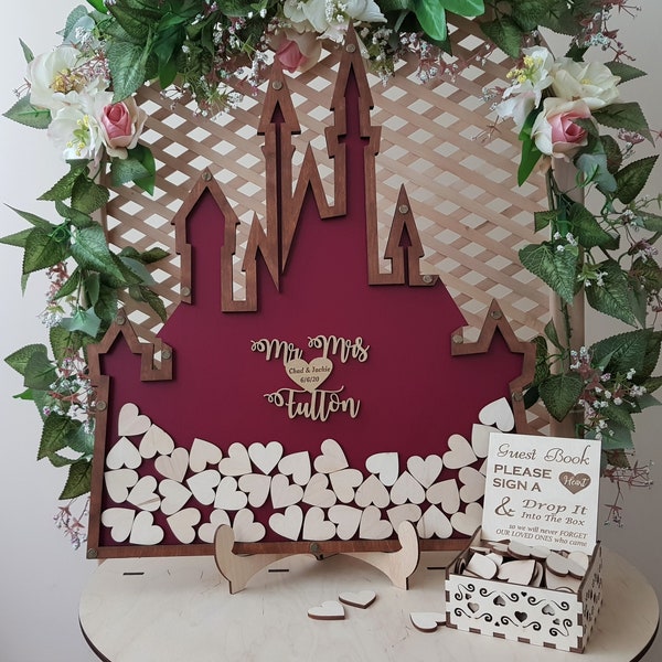 Castle Wedding Guest Book Wonderland Birthday Guest Book Fairytale Wedding Burgundy Wonderland Theme Wedding Fantasy Castle