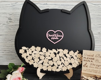 Cat Shape Guestbook, Birthday Guest Book, Alternative Baby Shower Guest Book, Rustic Guest Book, Pet Guest Book, Drop Box Guest Book