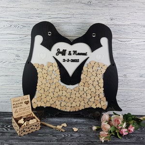 Gästebuch mit Pinguinen als alternatives Gästebuch, Geschenk zur Geburt, Babyparty Geschenk, Pinguin Geburtstagsgeschenk