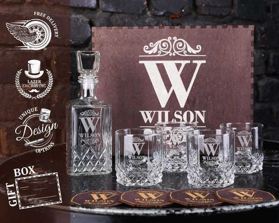 Engraved Whiskey Glasses With Box, Boyfriend Custom Whiskey Glass