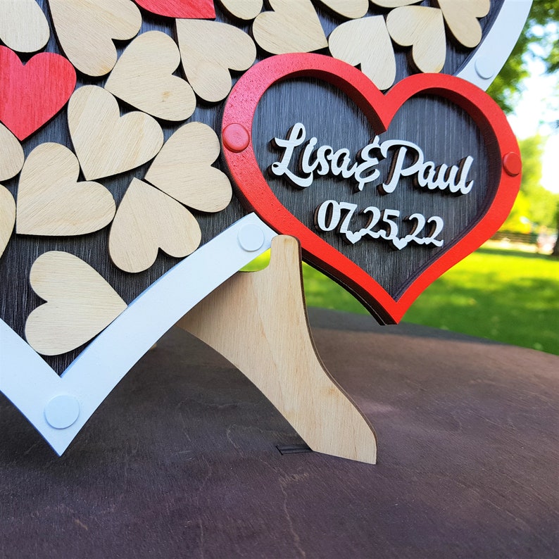 Wedding Guest Book Heart Drop Box Baby Shower Guestbook Etsy