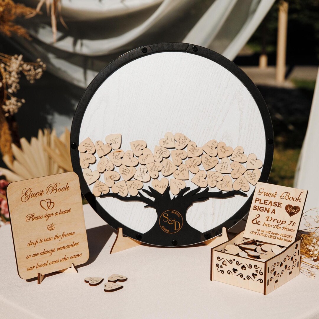 Rustic Family Tree Sign Rustic Wooden Family Tree Wedding Guest Book Drop Box Personalized ...