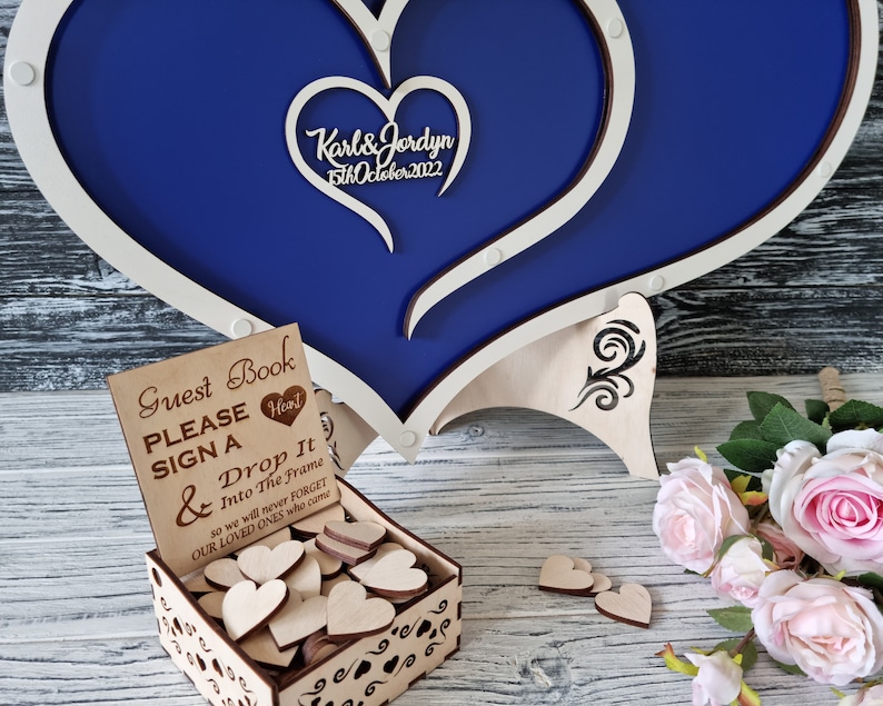 Heart Guest Book Alternative Wedding Guest Book Custom Etsy