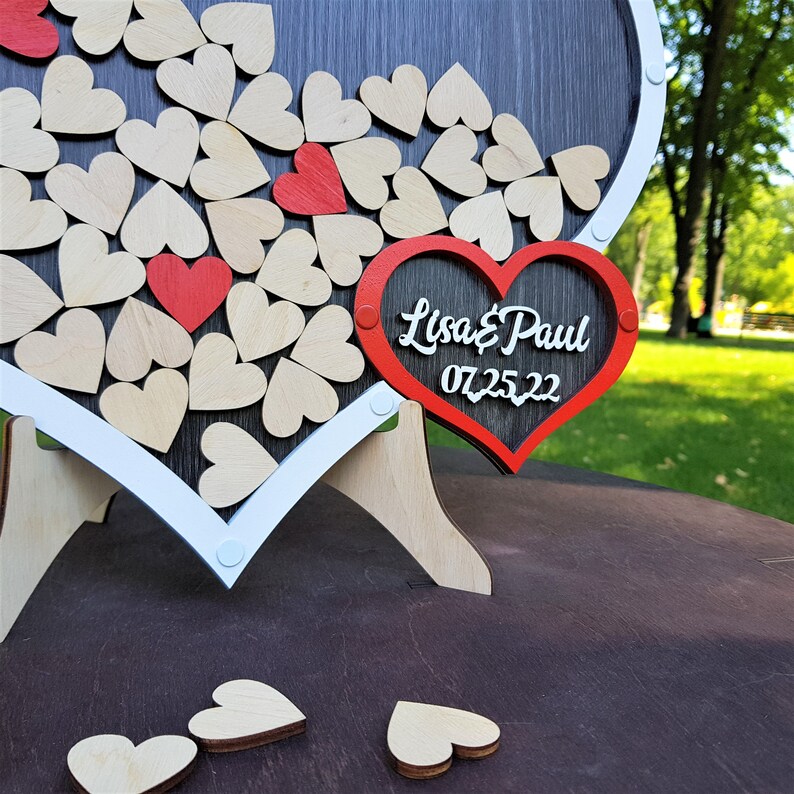 Wedding Guest Book Heart Drop Box Baby Shower Guestbook Etsy