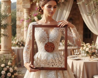 Clear Acrylic Wedding Guest Book Drop Box Boho Personalized Wood Frame Reception Decor Alternative