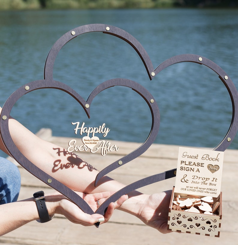 Heart Guest Book Alternative Wedding Guest Book Drop Box Etsy