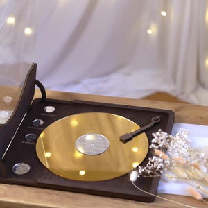Libro degli ospiti in vinile con imitazione di giradischi, libro degli ospiti personalizzato e unico per gli amanti della musica, alternativa al libro degli ospiti in acrilico