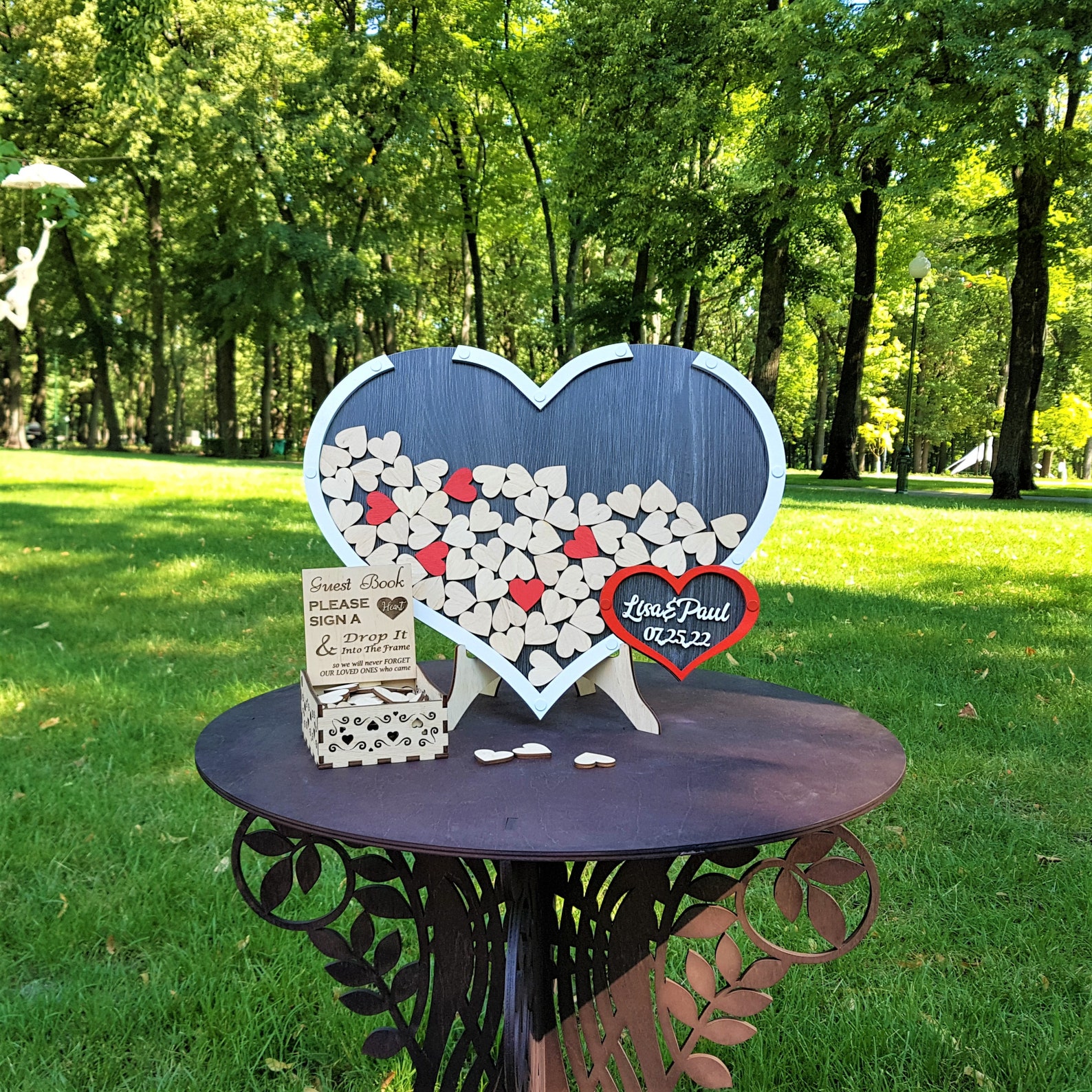 Wedding Guest Book Heart Drop Box Baby Shower Guestbook Etsy