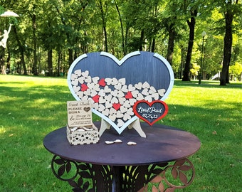 Heart Drop Box Wedding Guest Book, Baby Shower Guestbook, Quinceanera Guestbook - Princess Birthday Party Decor, Bridal Shower Sign
