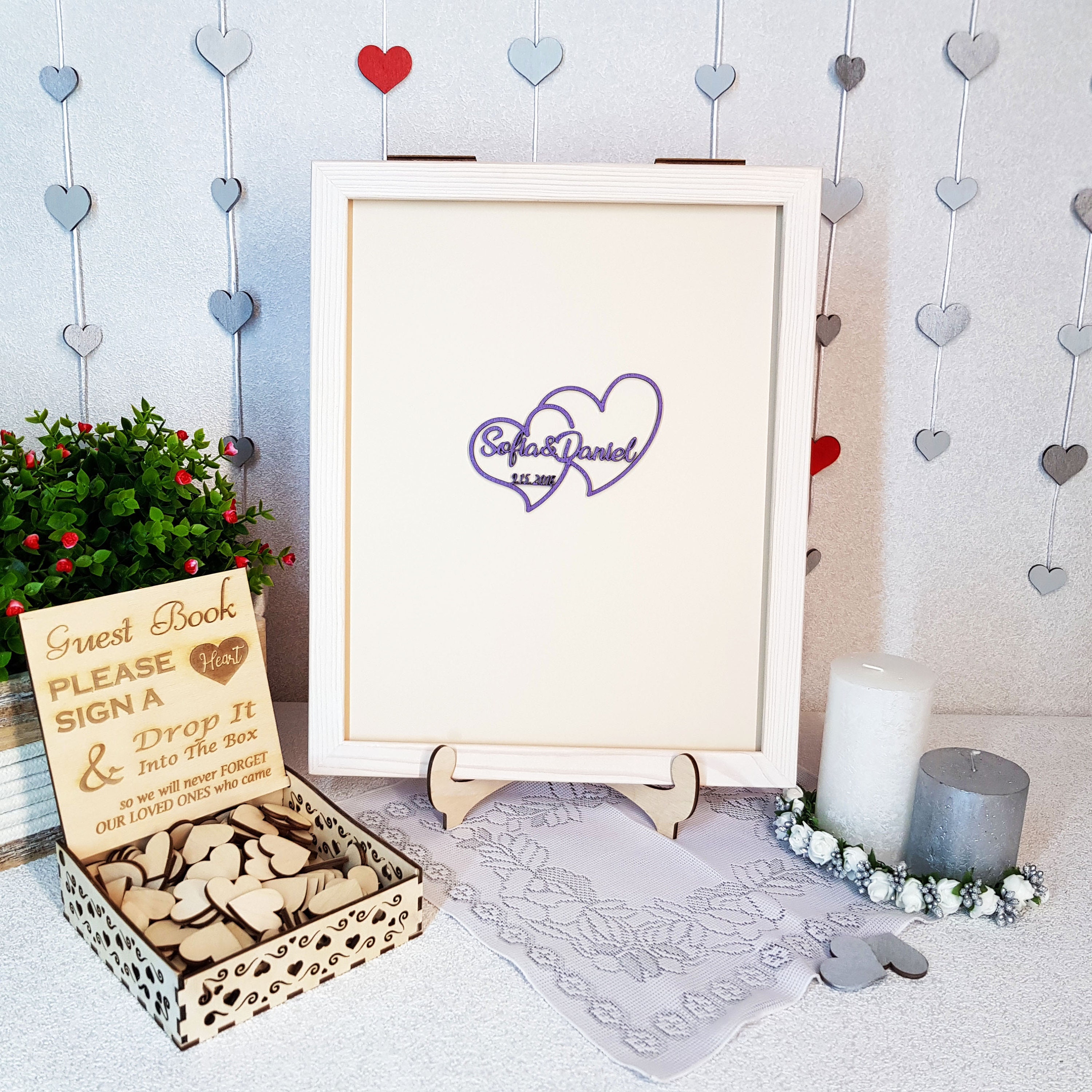 White Guest Book for Wedding Guest Book With Custom Names Etsy