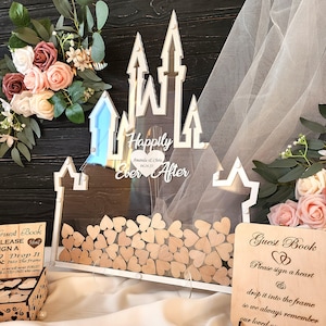 Castle Guest Book Alternative Drop Box Wonderland Guestbook Baby Shower Guest Book Fayritale Guestbook Personalized Princess Guestbook
