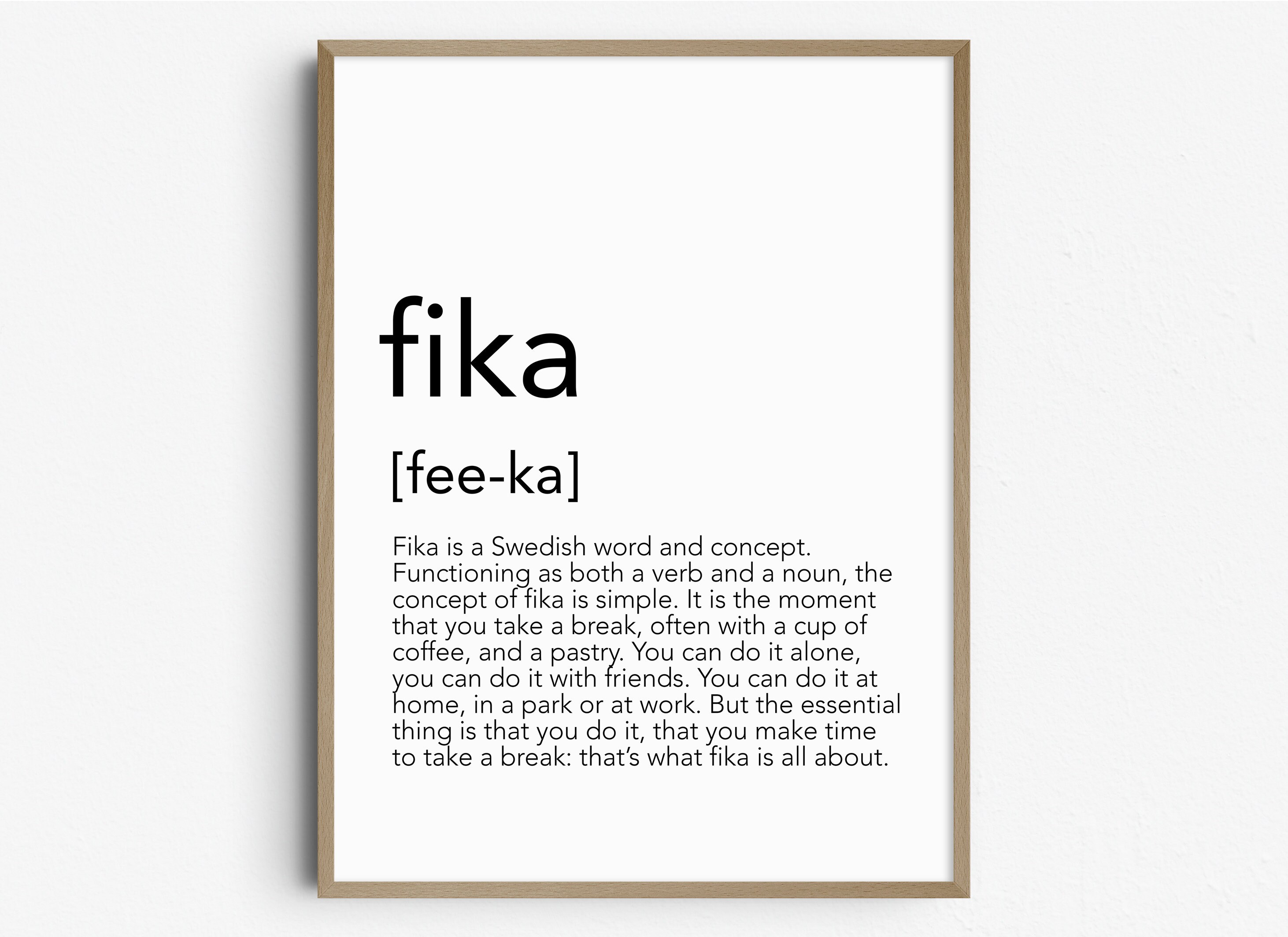 Fika Kunstdruck Fika Definition Druck moderne Etsy