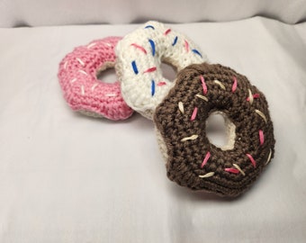 Donut Cat Toy, Chocolate Donut, Strawberry Donut, Vanilla Donut, catnip toy