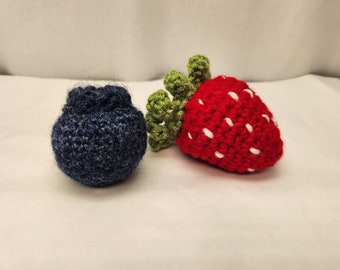 Strawberry Cat Toy, Blueberry Cat Toy, catnip toy