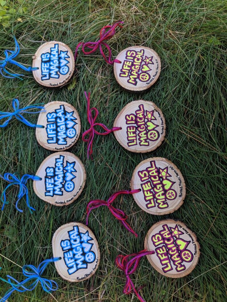 Mushroom wooden ornaments
