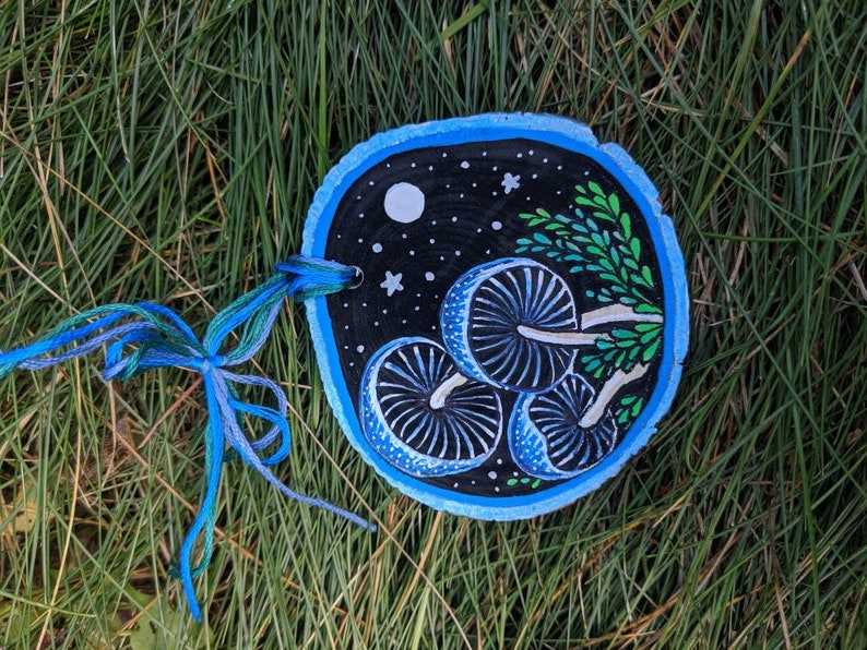 Mushroom wooden ornaments