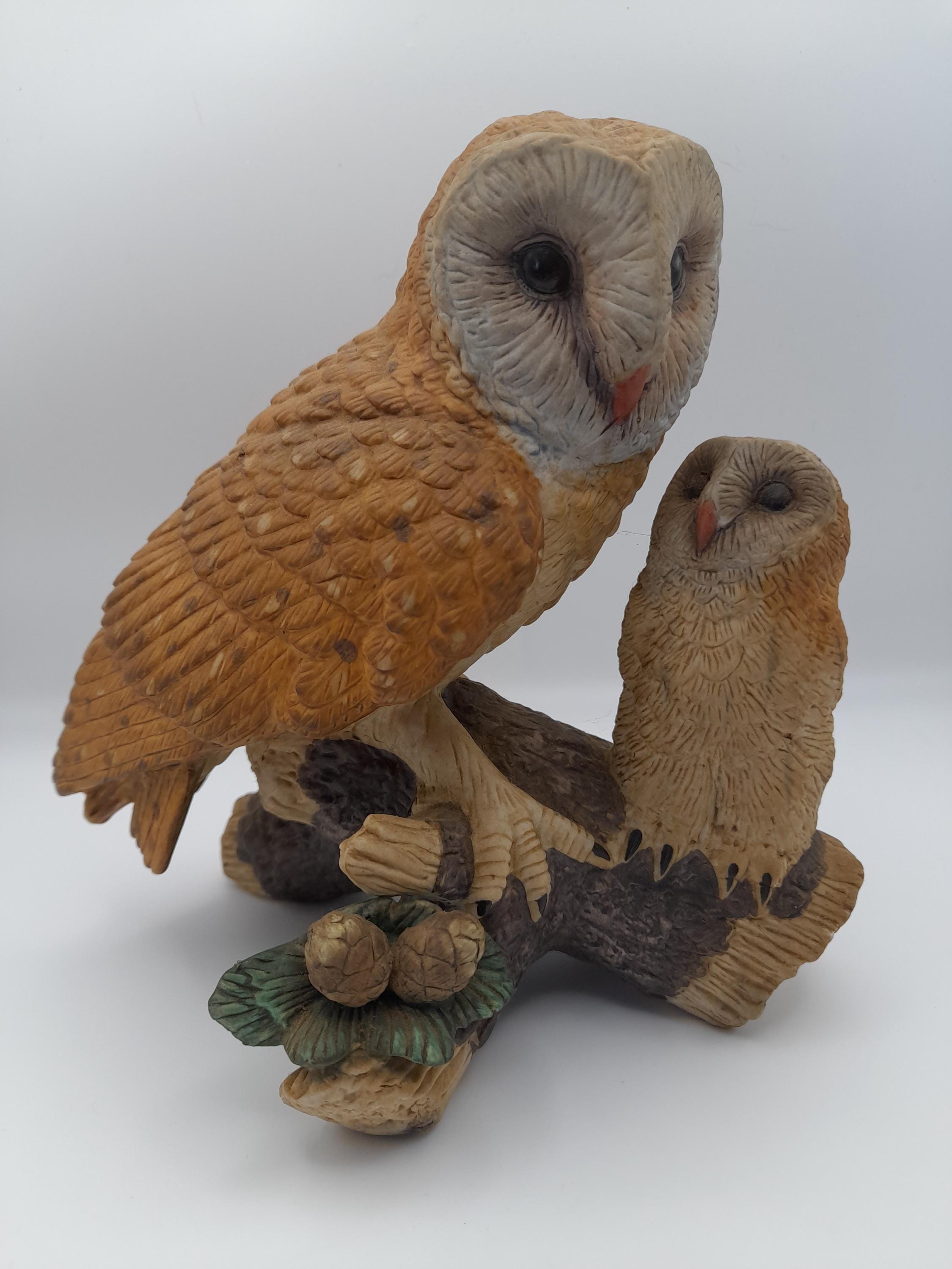 Vintage Leonardo Barn Owl and Owlet