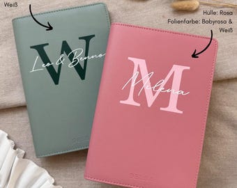 DELOA® Child Health Record Booklet Cover, Child Health Record Booklet Cover with Pocket for Vaccination Record in Saffiano Faux Leather