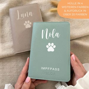 DELOA ® Étui pour passeport pour animaux de compagnie, étui pour certificat de vaccination pour passeport pour animaux de compagnie de l'UE en cuir artificiel Saffiano, cadeau pour les propriétaires de chiens