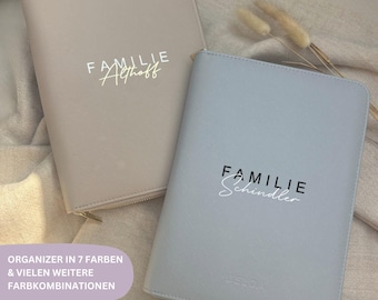 DELOA® Personalized 3-in-1 Organizer, Child Health Record and Travel Documents, Maternity Record Cover - Document Case in Saffiano Faux Leather