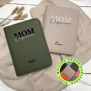 DELOA ® Gepersonaliseerde 3-in-1 organizer, U-book en reisdocumenten, zwangerschapspashoes - documententas in Saffiano imitatieleer