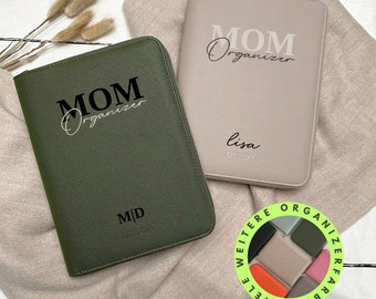 DELOA® Personalized 3-in-1 Organizer, Child Health Record and Travel Documents, Maternity Record Cover - Document Case in Saffiano Faux Leather