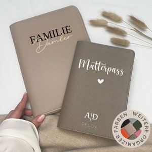 DELOA ® SET funda y organizador para pasaporte madre | Portada de U-book personalizada | Planificador familiar | Carpeta para documentos - bolsa para documentos | Organizador de viajes